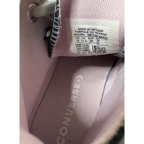 Converse Chuck Taylor All Star Leaf Patchwork Platform Sneakers Girl Sz 12 - Picture 14 of 14